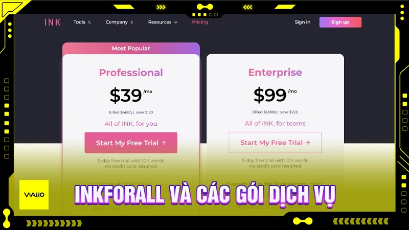InkForAll và các gói dịch vụ