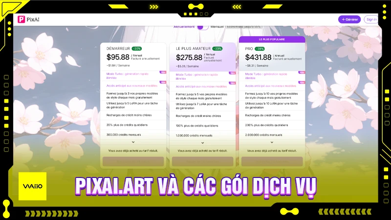 PixAI.Art và các gói dịch vụ