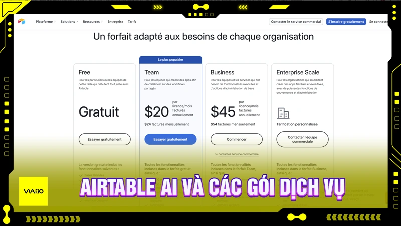 Airtable AI và các gói dịch vụ
