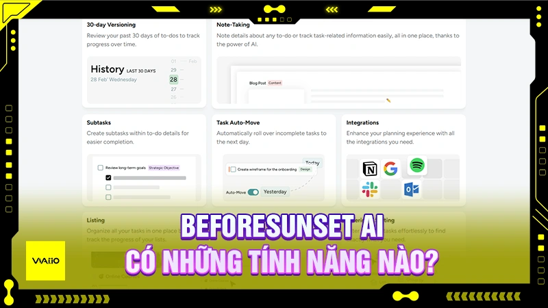 BeforeSunset AI có những tính năng nào?