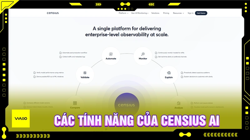 Các tính năng của Censius AI