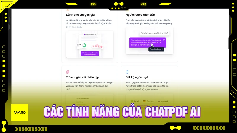 Các tính năng của ChatPDF AI