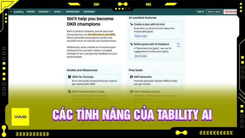 Các tính năng của Tability AI