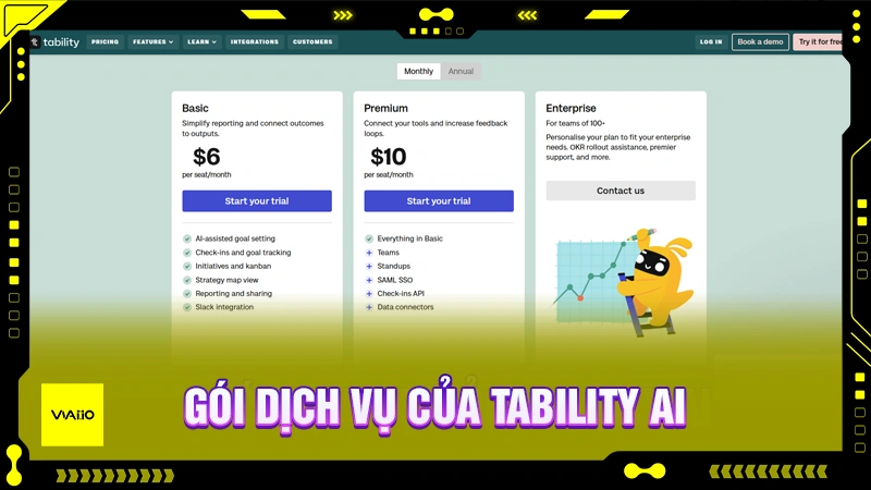 Gói dịch vụ của Tability AI