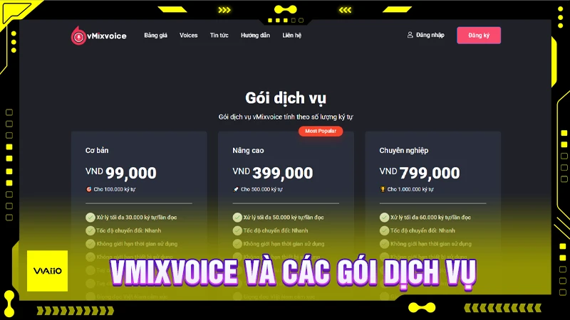 vMixvoice và các gói dịch vụ