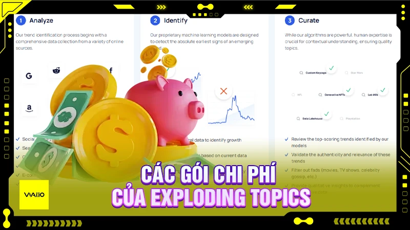 Các gói chi phí của Exploding Topics