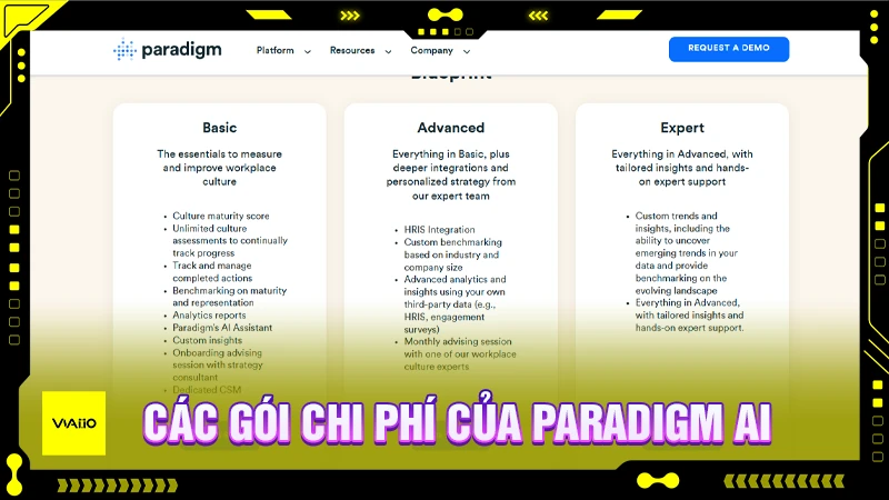 Các gói chi phí của Paradigm AI
