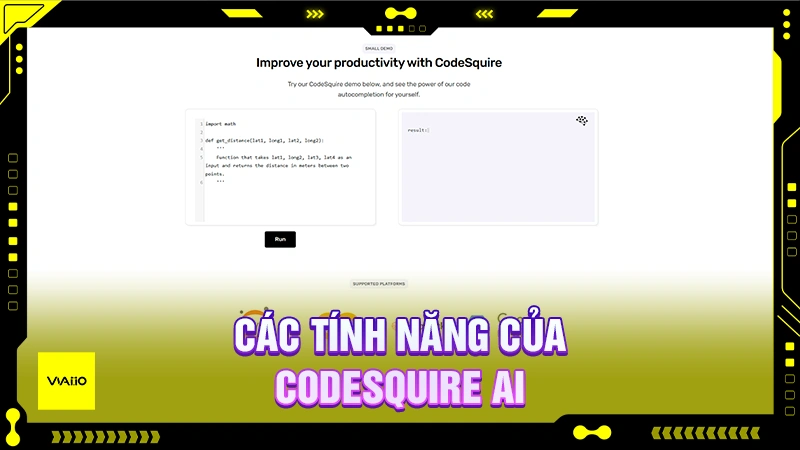 Các tính năng của Codesquire AI