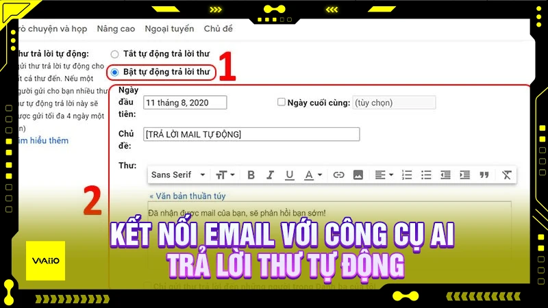 Kết nối Email với công cụ AI trả lời thư tự động