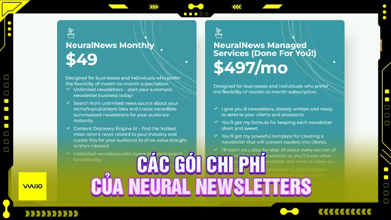 Các gói chi phí của Neural Newsletters