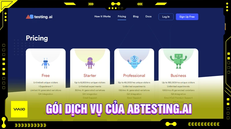 Các gói dịch vụ của ABtesting.ai