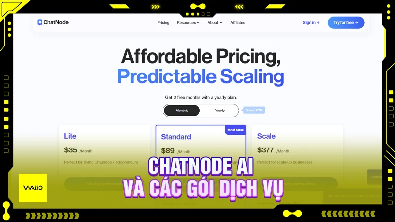 Chatnode AI và các gói dịch vụ