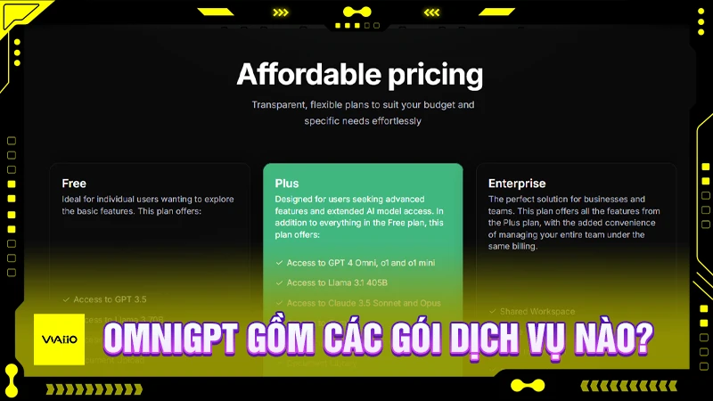 OmniGPT gồm các gói dịch vụ nào?
