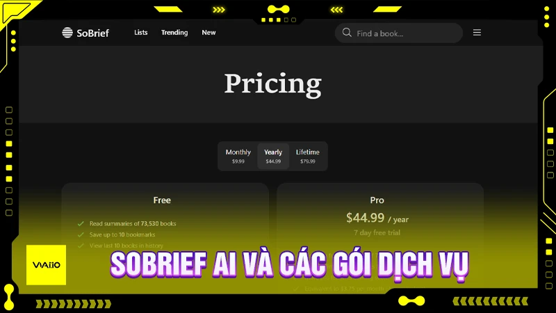 SoBrief AI và các gói dịch vụ
