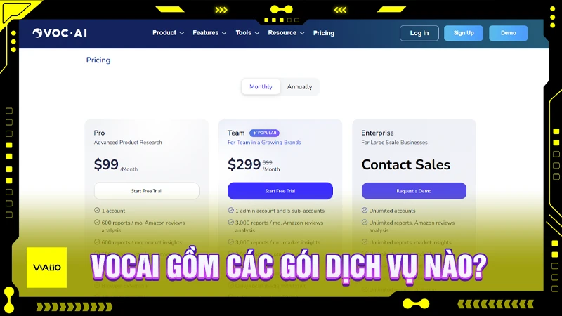 VocAI gồm các gói dịch vụ nào?