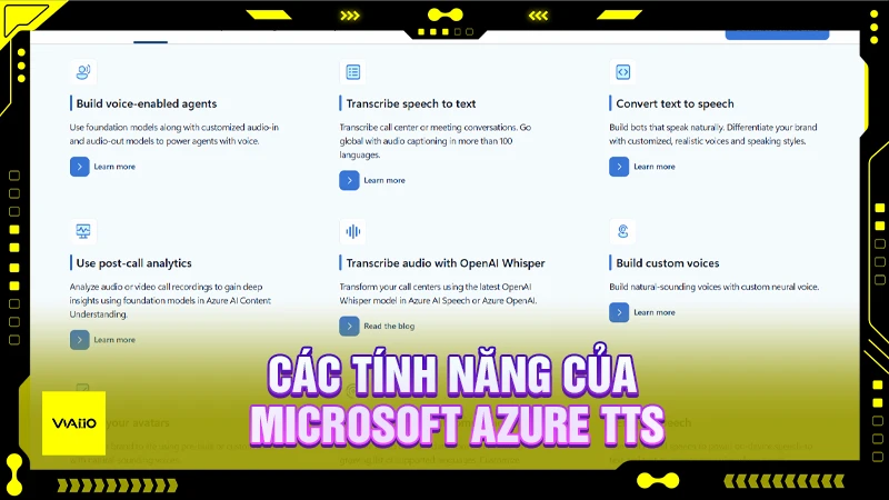 Các tính năng của Microsoft Azure TTS