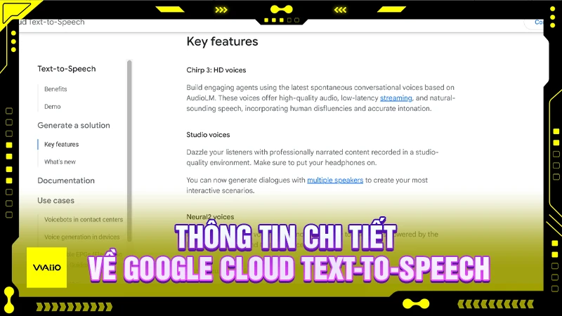 Thông tin về Google Cloud Text-to-Speech