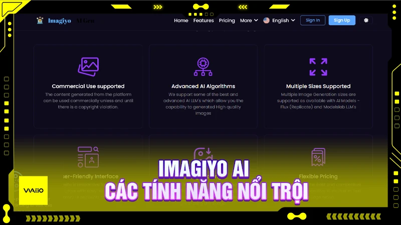 Imagiyo AI - Các tính năng nổi trội
