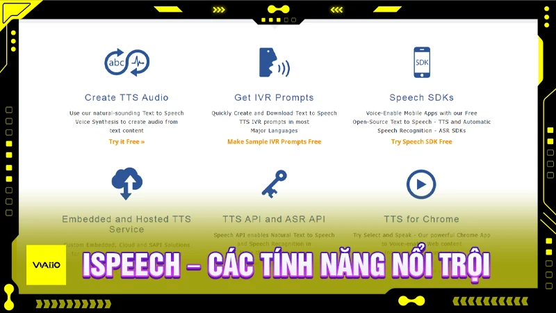 iSpeech - Các tính năng nổi trội