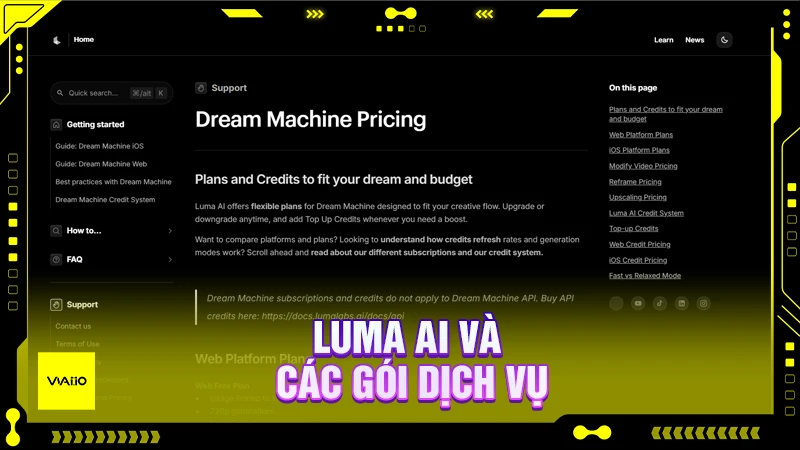 Luma AI và các gói dịch vụ