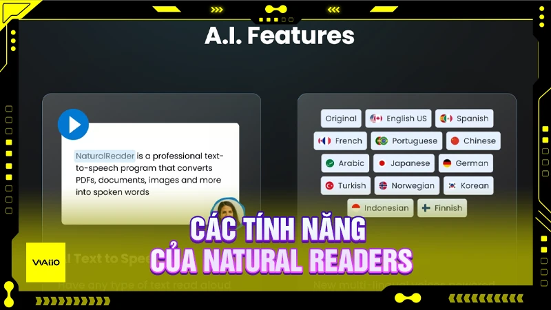 Các tính năng của Natural Readers AI