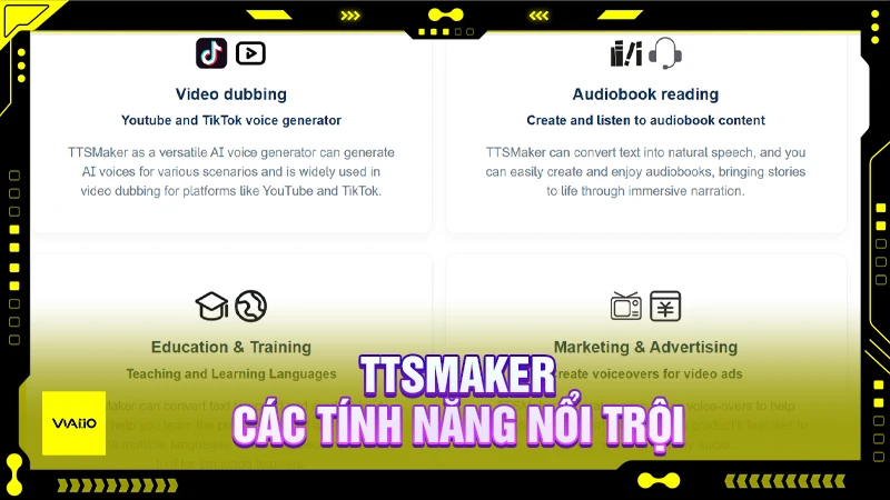 Các tính năng nổi bật của TTSMaker AI