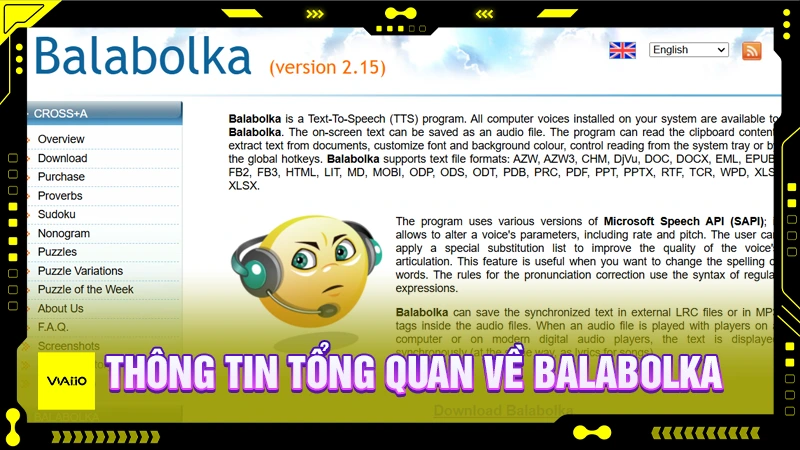 Bảng dữ liệu toàn diện về Balabolka