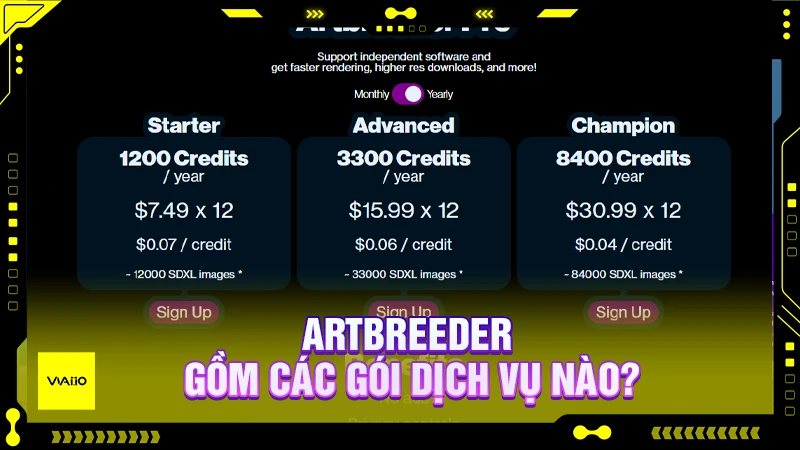 Artbreeder và các gói dịch vụ