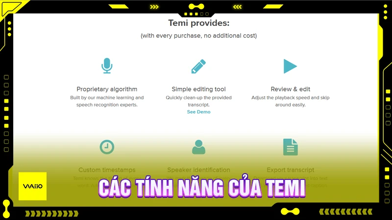 Các tính năng nổi trội của Temi