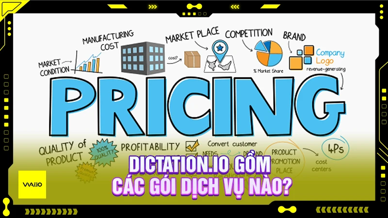 Gói chi phí và dịch vụ của Dictation.io