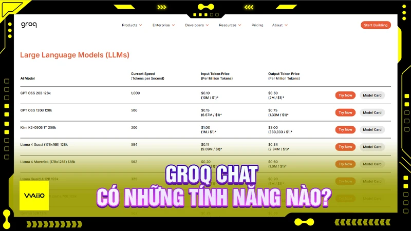Các tính năng nổi bật của Groq Chat