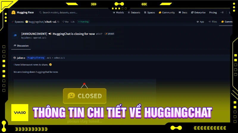 Bảng thông tin chung về công cụ HuggingChat