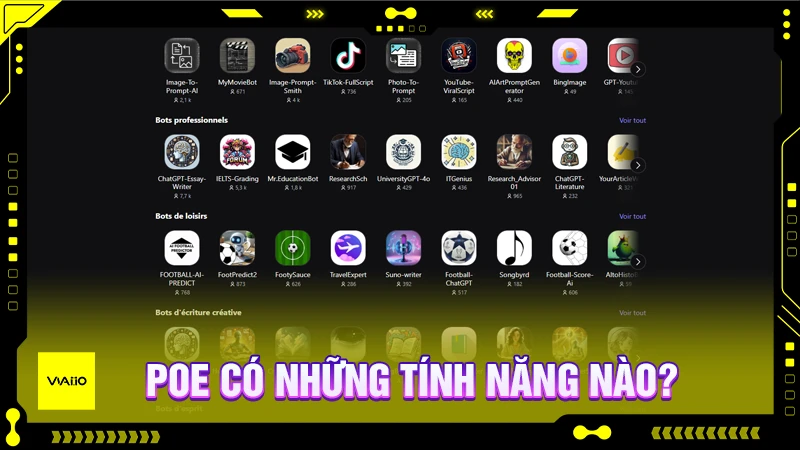 Các tính năng nổi bật của Poe AI