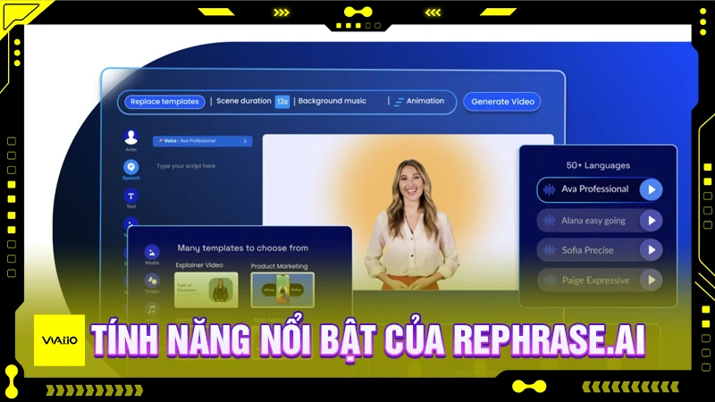 Các tính năng nổi bật của Rephrase.ai