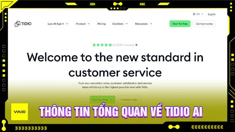 Bảng dữ liệu về Tidio AI