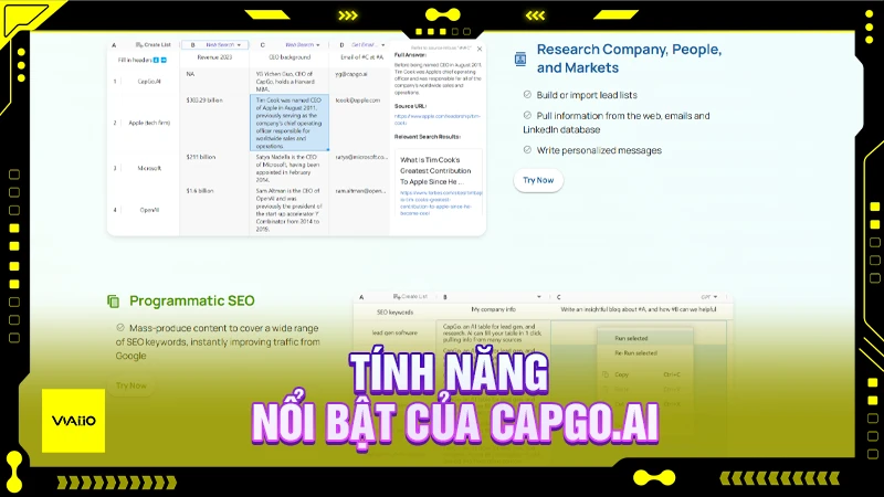 Các tính năng nổi bật của CapGo.AI