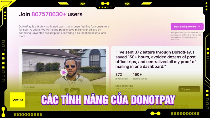 Các tính năng của DoNotPay