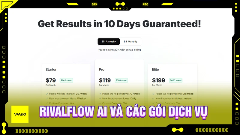 RivalFlow AI và các gói dịch vụ
