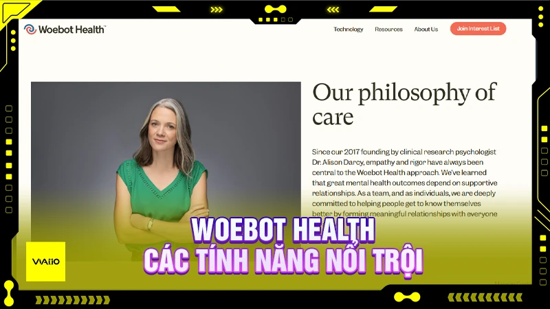 Các tính năng nổi trội của Woebot Health