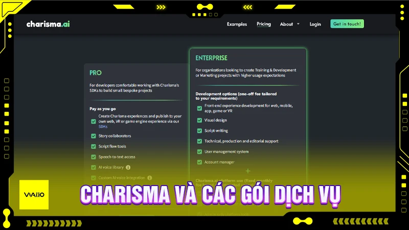 Charisma AI có gói dịch vụ nào?