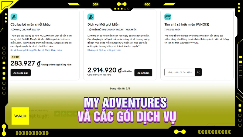 My Adventures và các gói dịch vụ